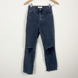 Abercrombie & Fitch The Ankle Straight Ultra High Rise Black Jeans Size 0 Short